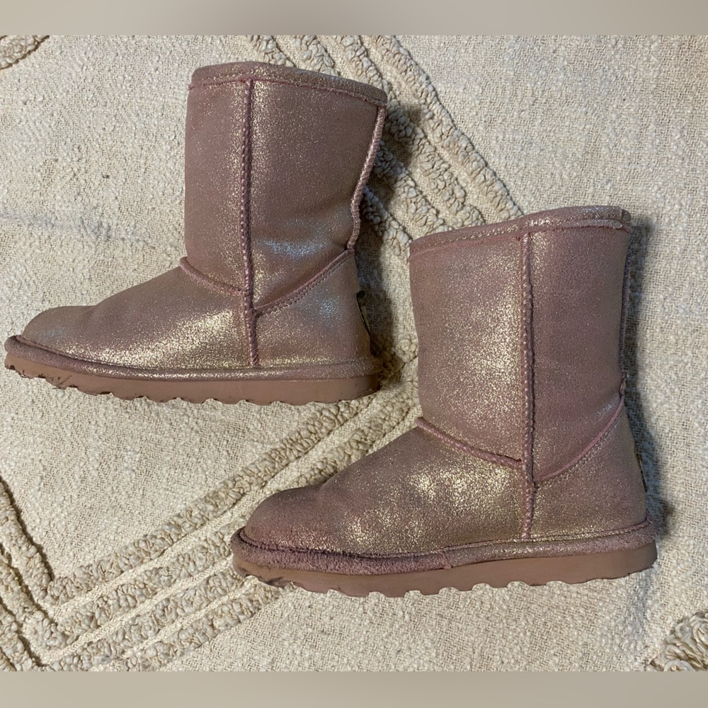 Bearpaw kids boots pink glitter - size youth 1